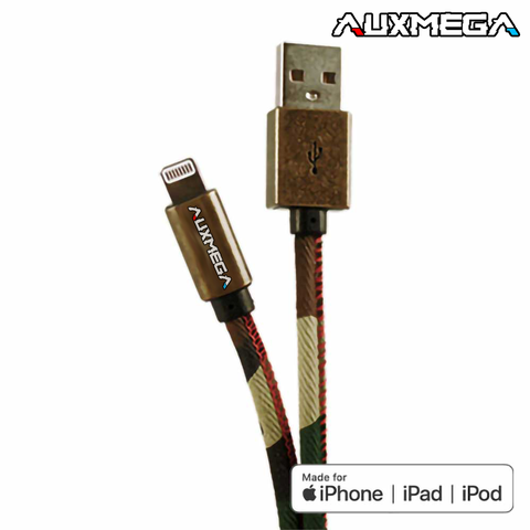 Auxmega 3Ft Camo Apple Lightning Cable for iPhone/ iPad