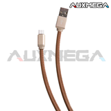 Auxmega 3-FT Genuine Leather Android Cable